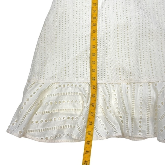 Banana Republic Eyelet Fit & Flare Dress Cream Size 4 Tall - Picture 13 of 14